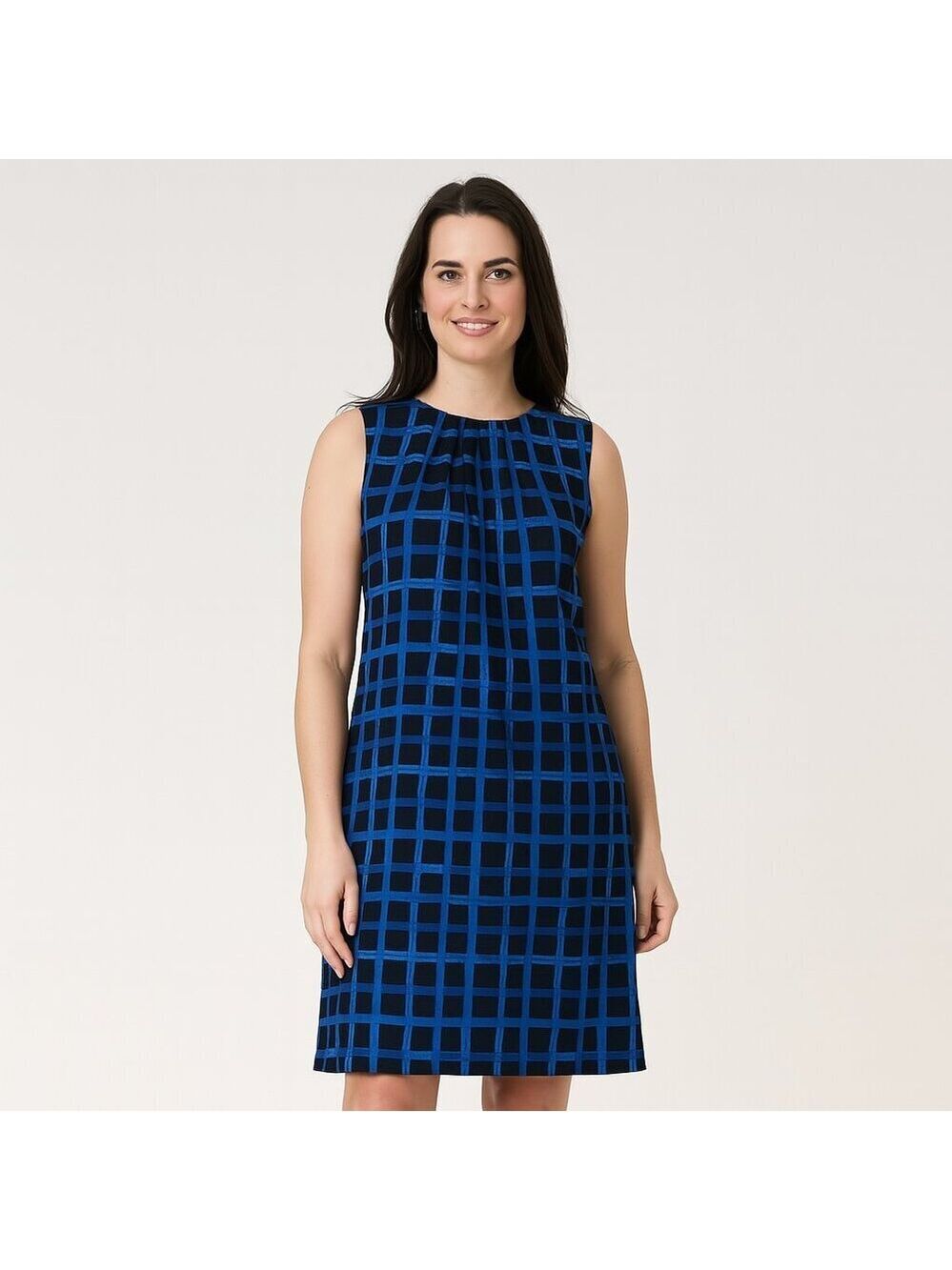 Michael Michael Kors Blue & Black Geometric Print Sleeveless Dress | Size M